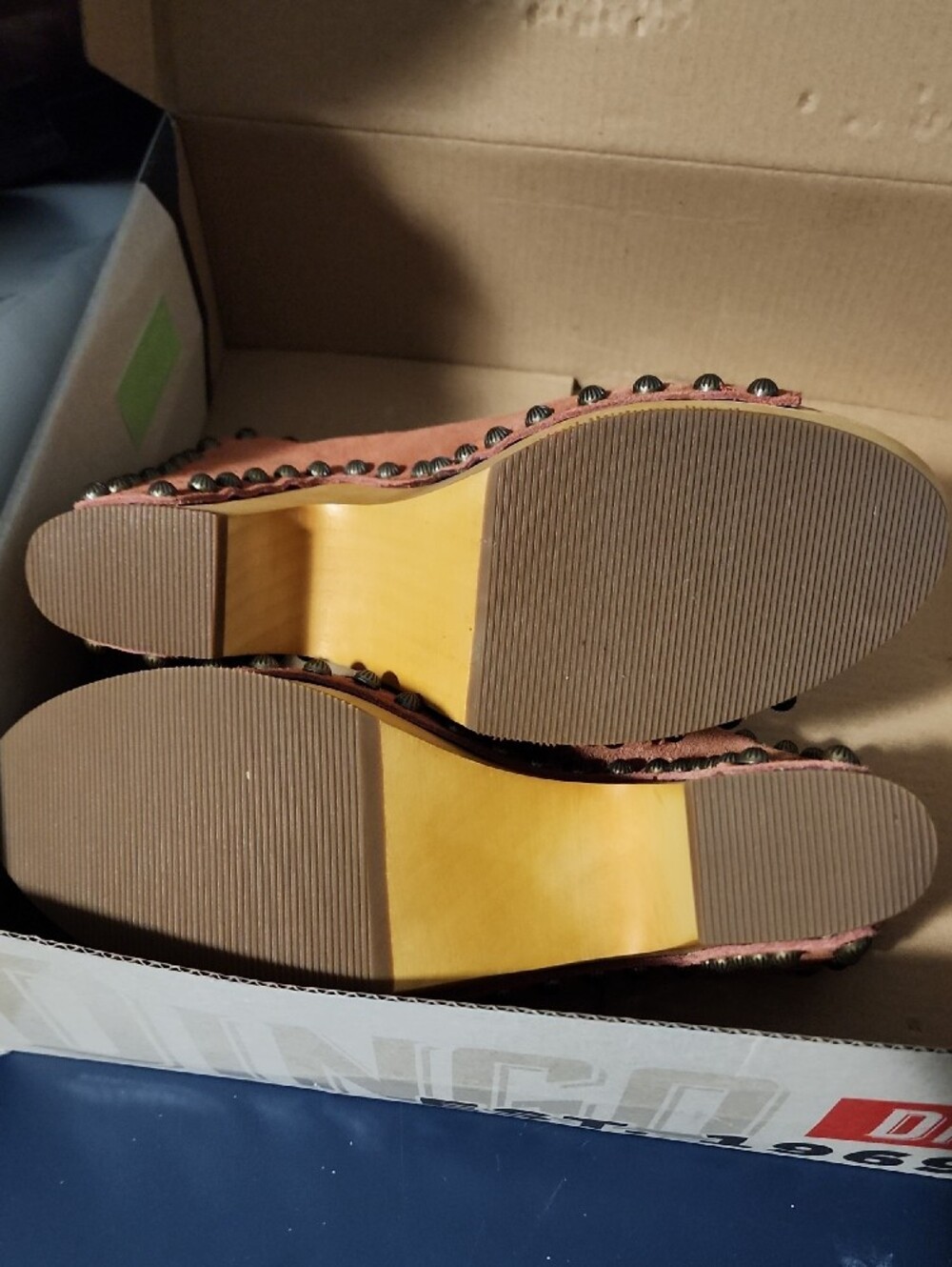 dingo Rust Suede Studded Clog Mules - Picture 2 of 2